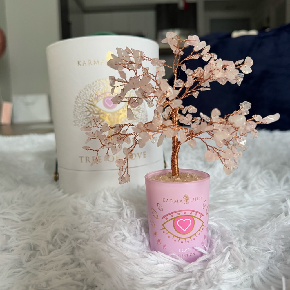 Rose quartz Tree of Love Home Accent